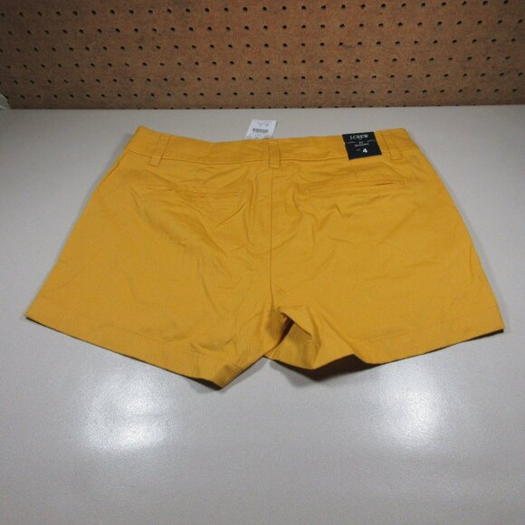 JCREW womens solid canary chino shorts 4 h5616 NWT - Picture 5 of 8